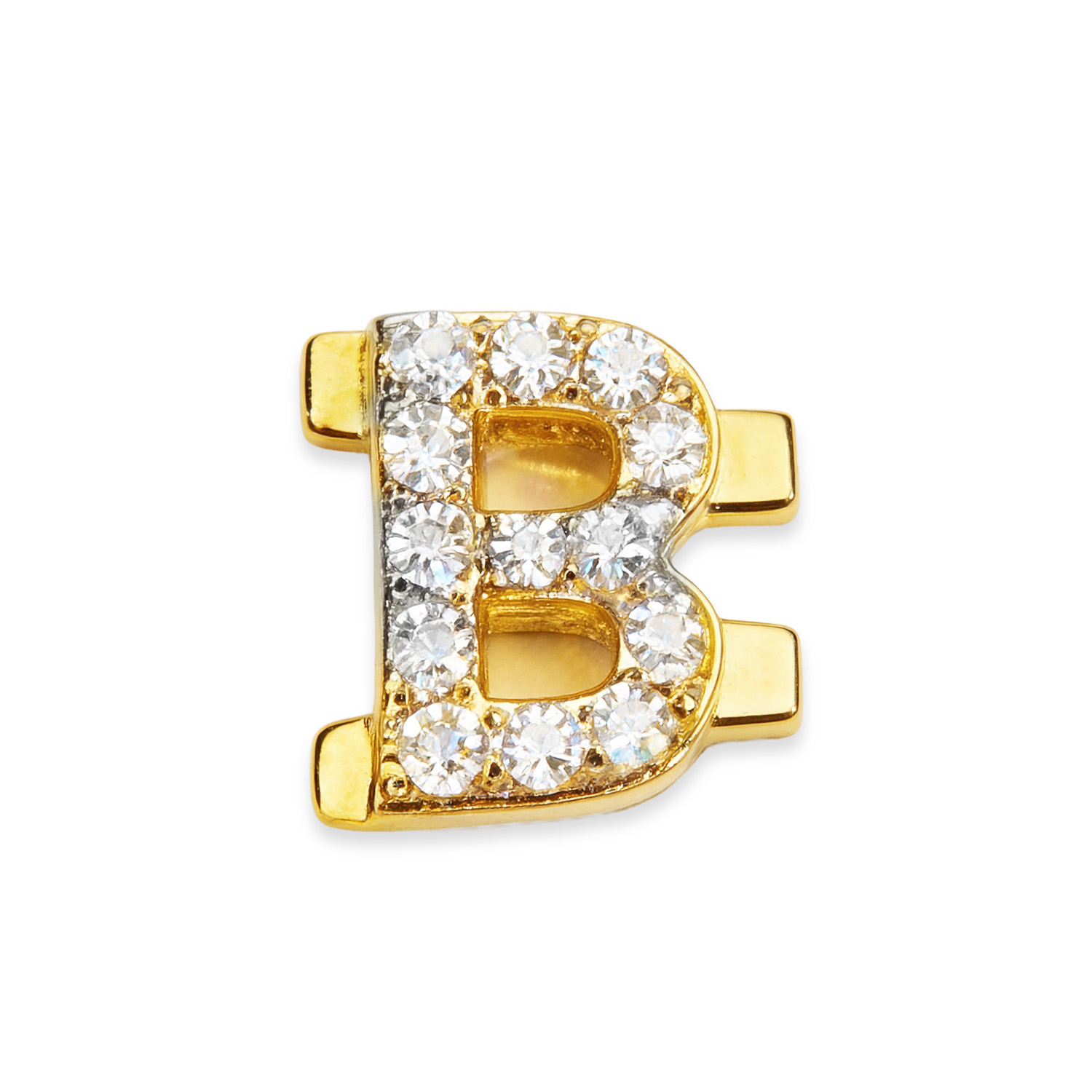 Letter With Diamond B Charm - Gold - soufeelmy