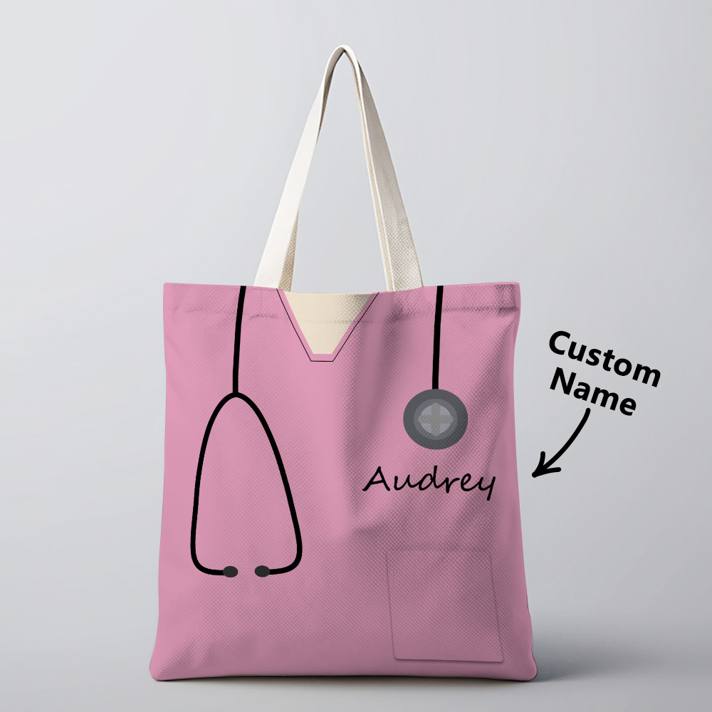 Personalized Name Nurse Medical Scrubs Teal Tote Bag - soufeelmy