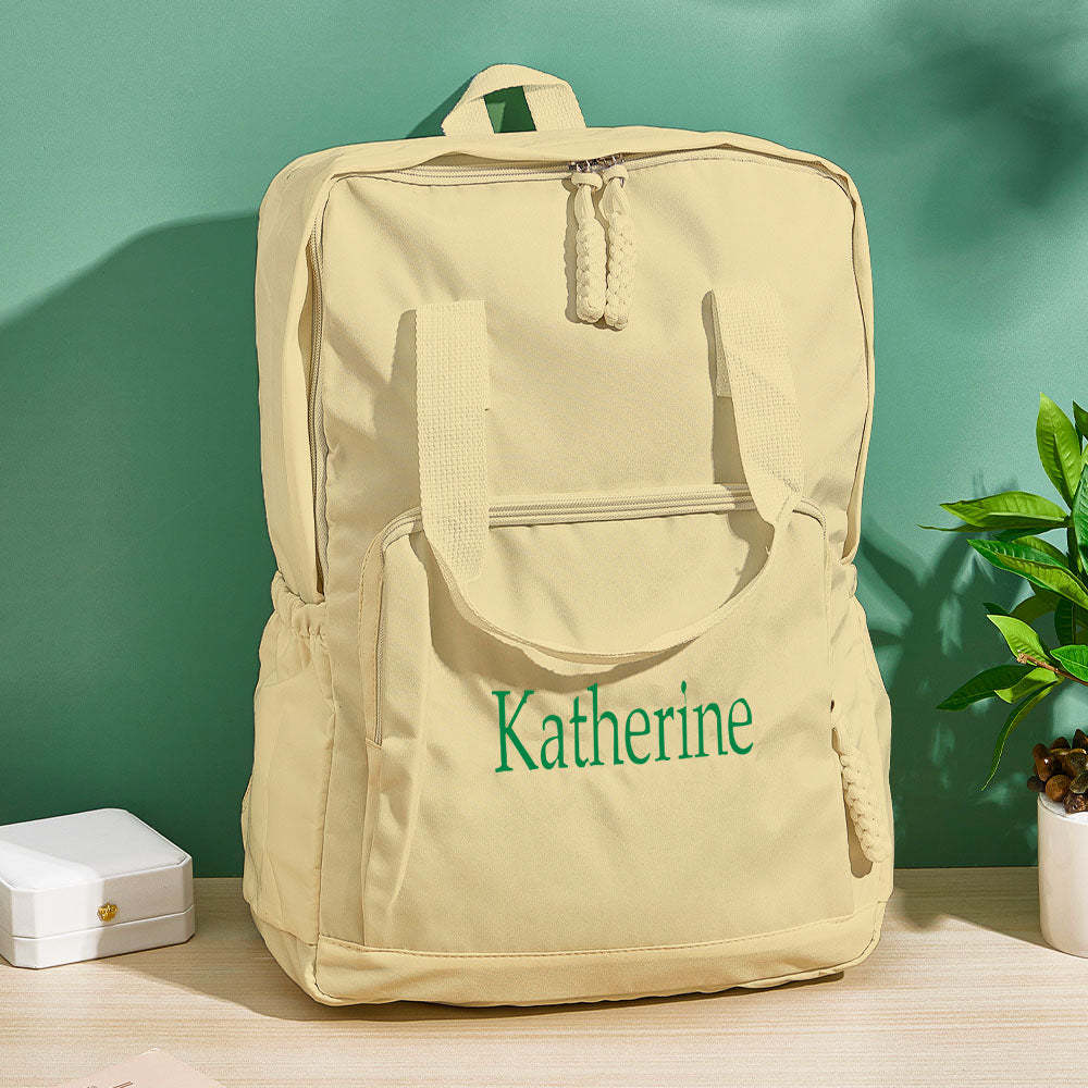 Personalized Name Embroidery Backpack Custom Backpack Travel Bags Gift for Friends - soufeelmy