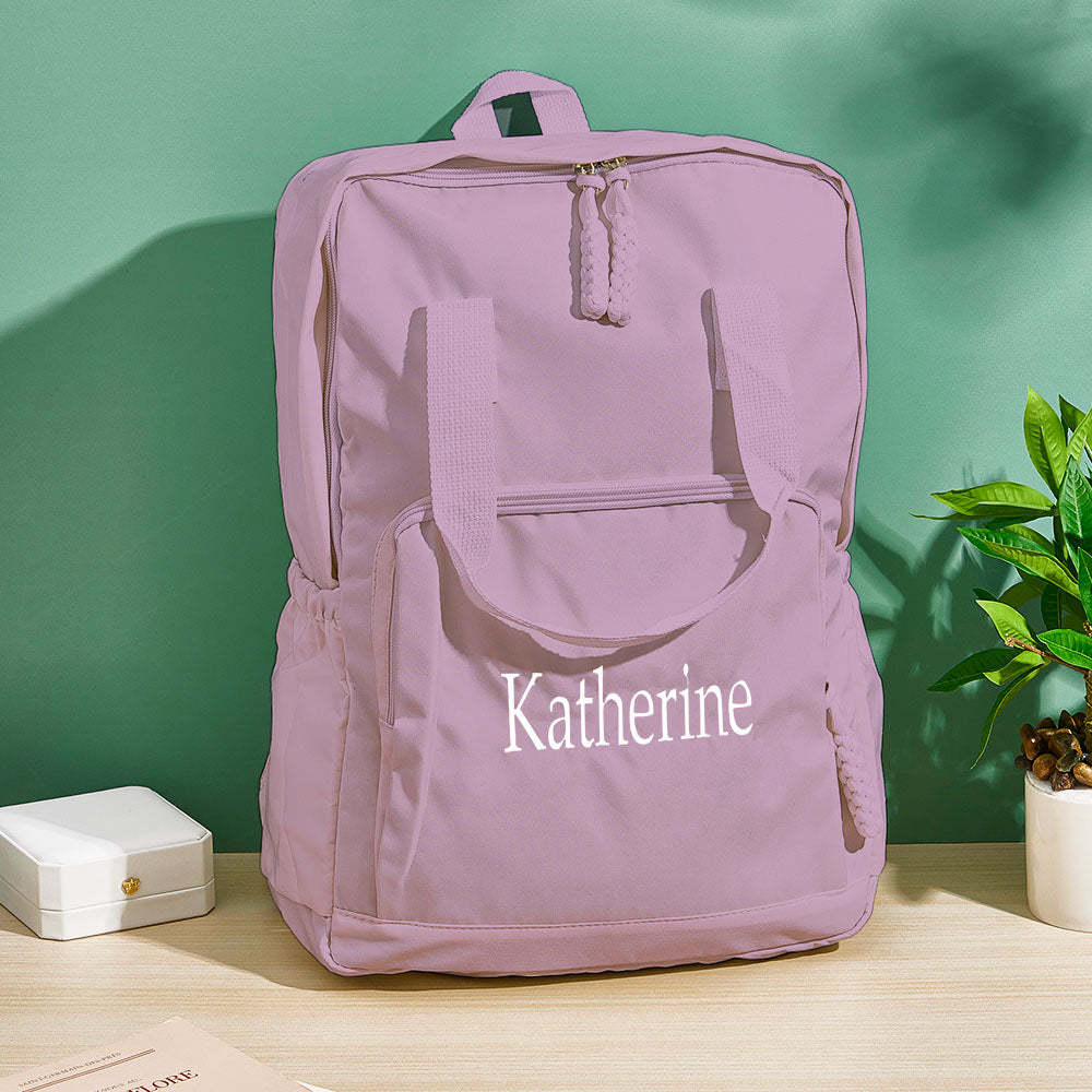 Personalized Name Embroidery Backpack Custom Backpack Travel Bags Gift for Friends - soufeelmy