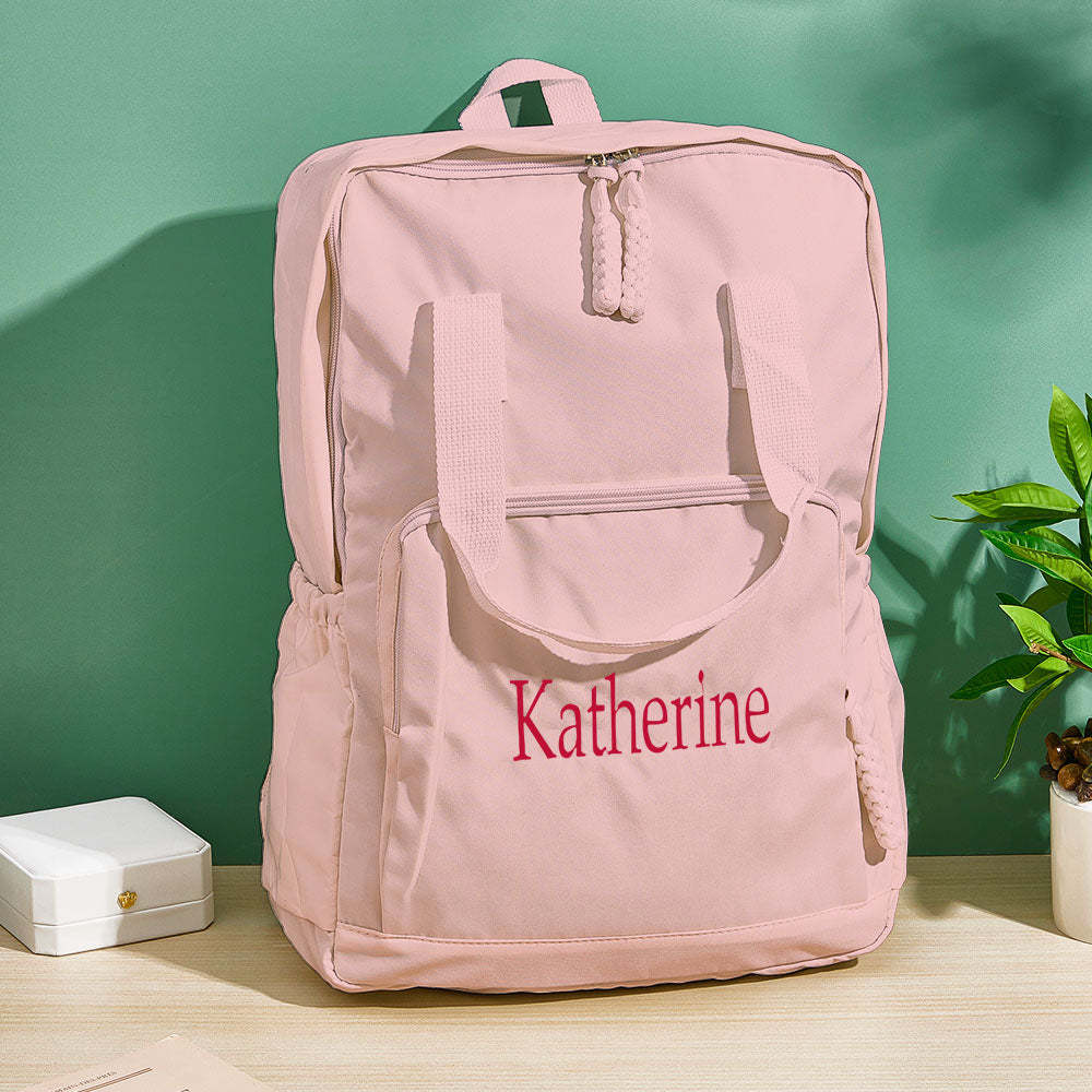 Personalized Name Embroidery Backpack Custom Backpack Travel Bags Gift for Friends - soufeelmy