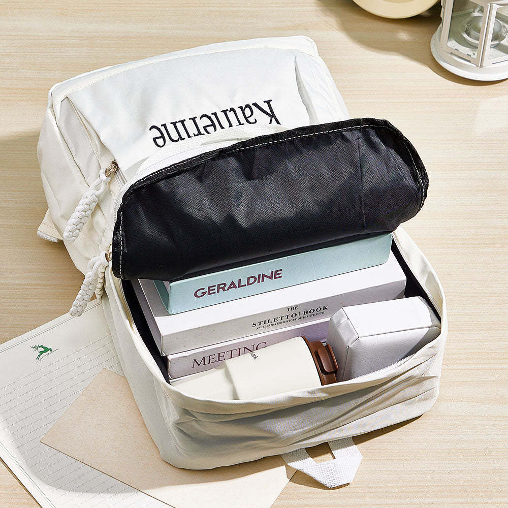 Personalized Name Embroidery Backpack Custom Backpack Travel Bags Gift for Friends - soufeelmy