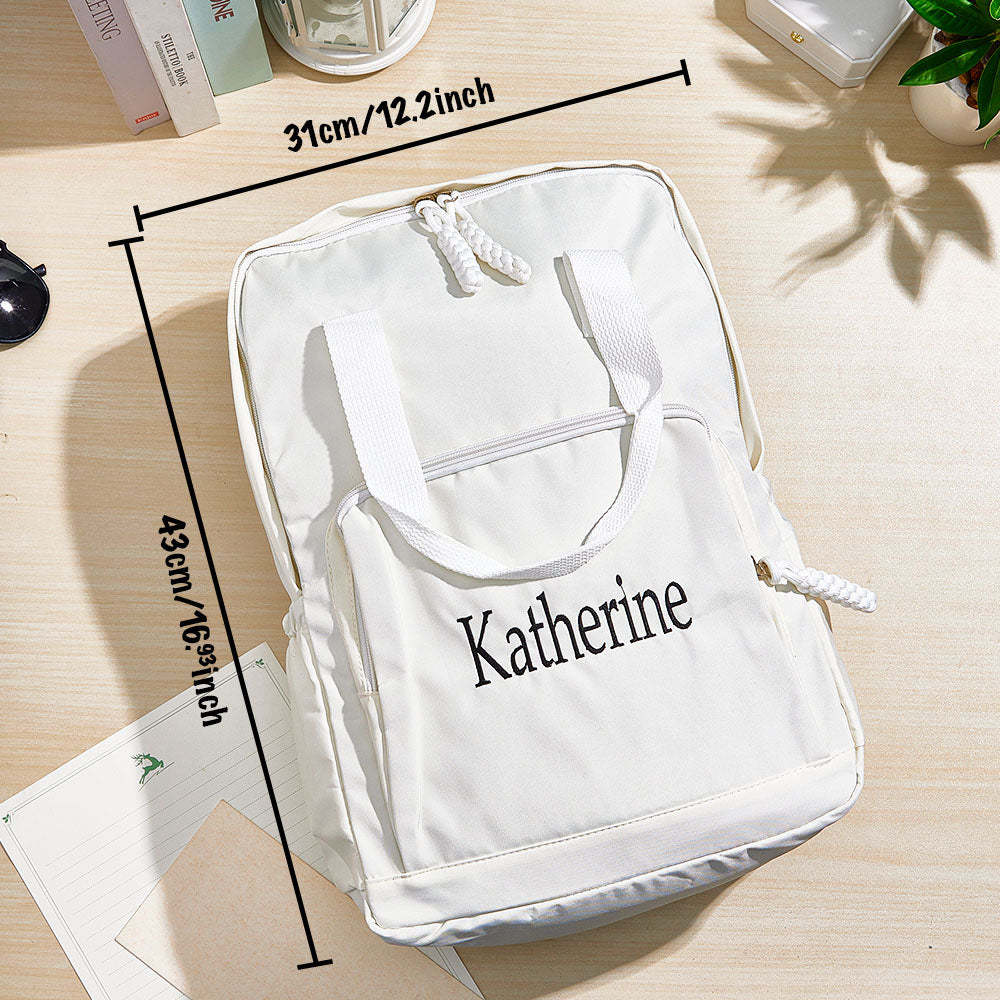 Personalized Name Embroidery Backpack Custom Backpack Travel Bags Gift for Friends - soufeelmy