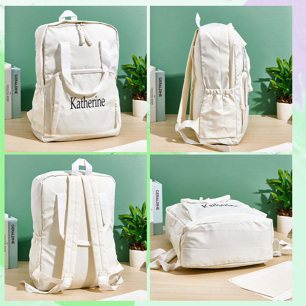 Personalized Name Embroidery Backpack Custom Backpack Travel Bags Gift for Friends - soufeelmy