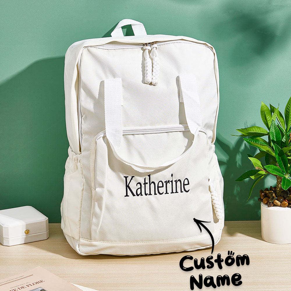 Personalized Name Embroidery Backpack Custom Backpack Travel Bags Gift for Friends - soufeelmy