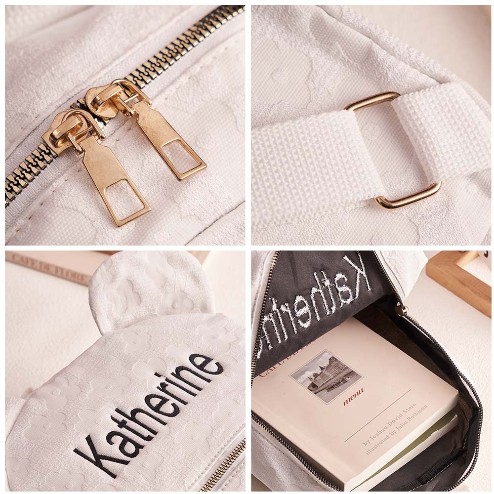 Personalized Name Embroidery Backpack Custom Mini Flower Backpack School Bags Gift for Kids - soufeelmy