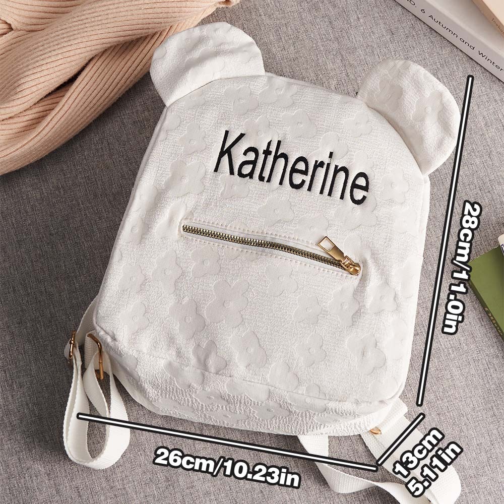 Personalized Name Embroidery Backpack Custom Mini Flower Backpack School Bags Gift for Kids - soufeelmy