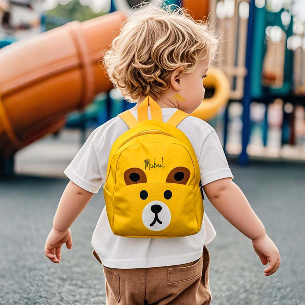 Personalized Name Embroidery Backpack Custom Mini Bear Backpack School Bags Gift for Kids - soufeelmy