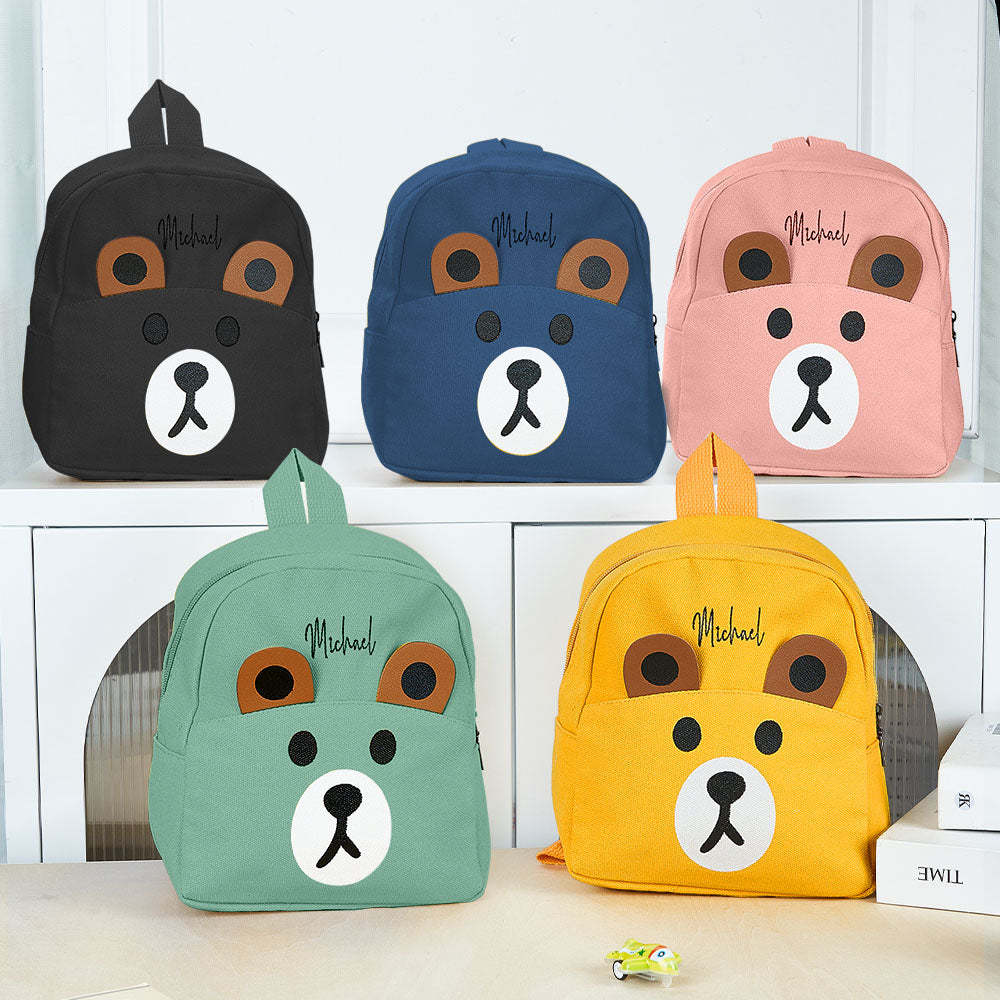 Personalized Name Embroidery Backpack Custom Mini Bear Backpack School Bags Gift for Kids - soufeelmy