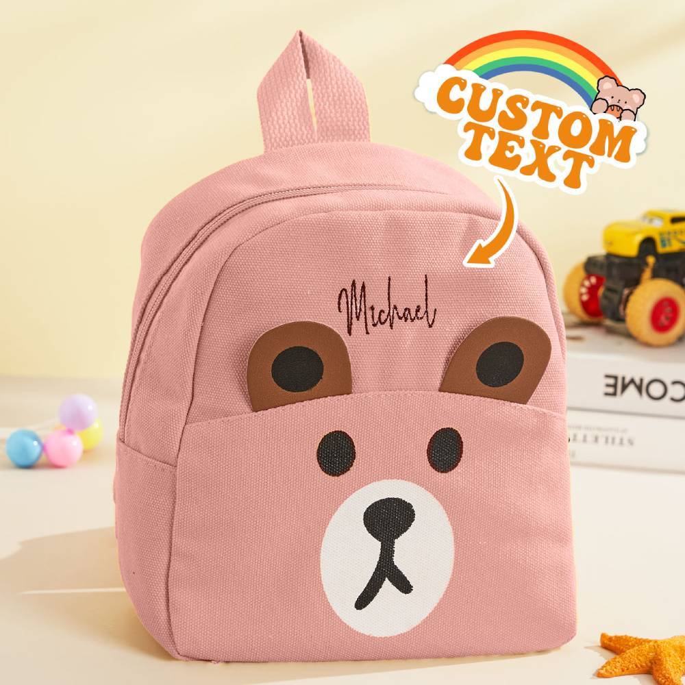 Personalized Name Embroidery Backpack Custom Mini Bear Backpack School Bags Gift for Kids - soufeelmy