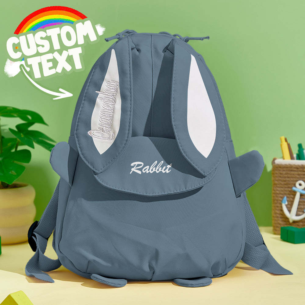 Personalized Name Embroidery Backpack Custom Mini Rabbit Backpack School Bags Gift for Kids - soufeelmy