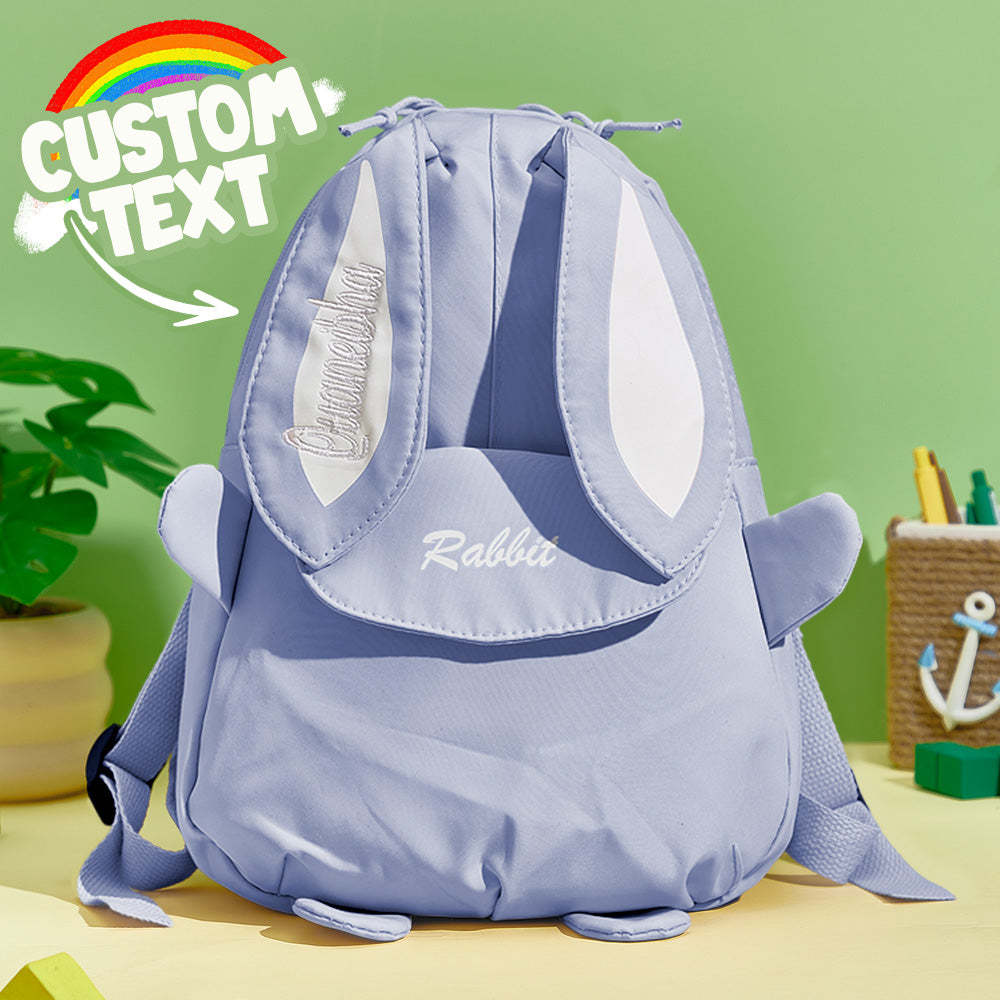 Personalized Name Embroidery Backpack Custom Mini Rabbit Backpack School Bags Gift for Kids - soufeelmy