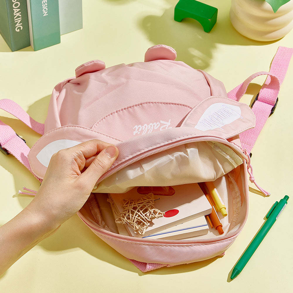 Personalized Name Embroidery Backpack Custom Mini Rabbit Backpack School Bags Gift for Kids - soufeelmy