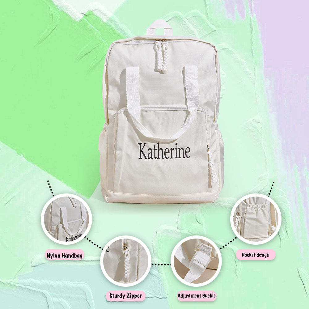 Personalized Name Embroidery Backpack Custom Backpack Travel Bags Gift for Friends - soufeelmy