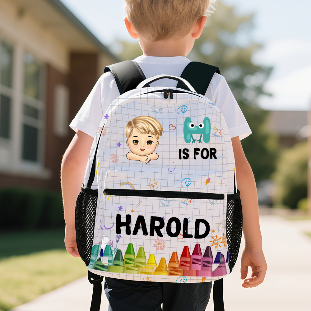 Custom Kid Backpack Custom School Kids Name Backpack Gift For Back To School First Day of School Gift for Student Son Daughter - soufeelmy