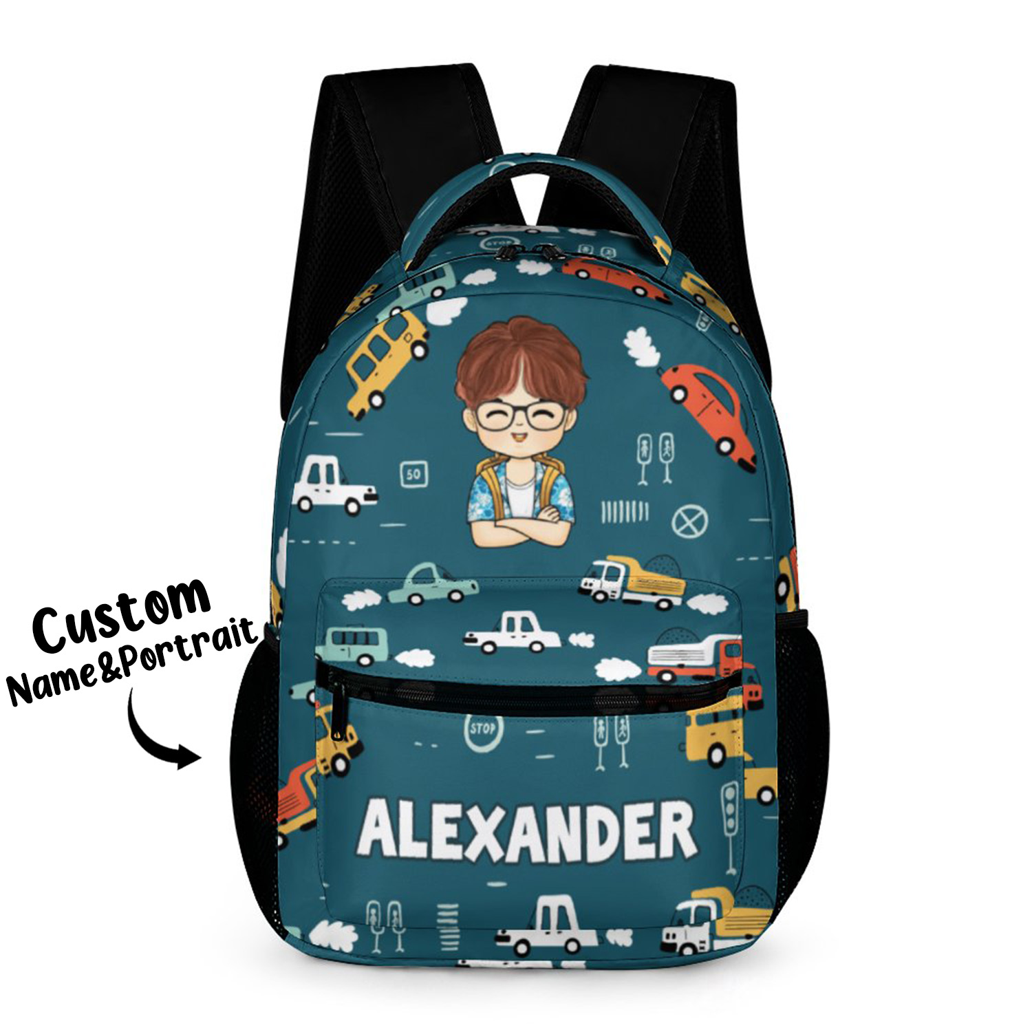 Custom Kid Backpack Custom Name Portrait Backpack Optional Background Back To School Gift For Kid - soufeelmy