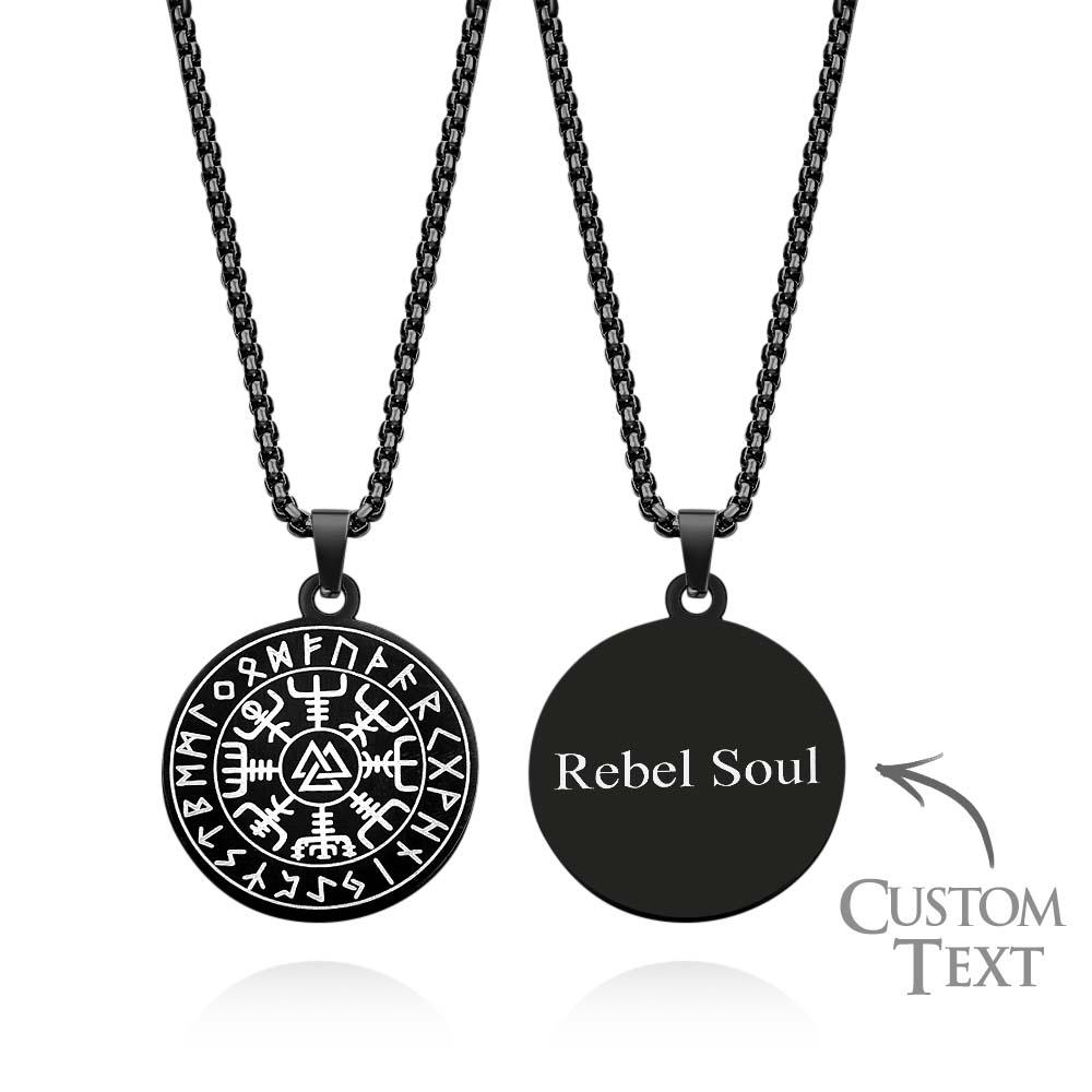 Engravable Necklace Norse Compass Viking Pendant Necklace For Men - soufeelmy