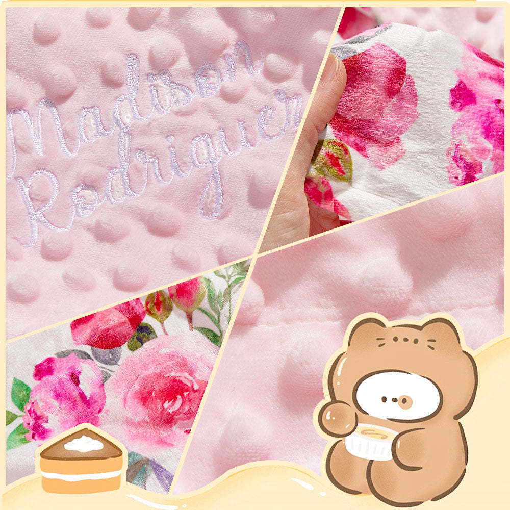 Personalized Baby Blanket Custom Blanket with Embroidered Name Gift for Baby - soufeelmy