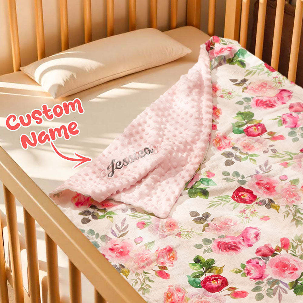 Personalized Baby Blanket Custom Blanket with Embroidered Name Gift for Baby - soufeelmy