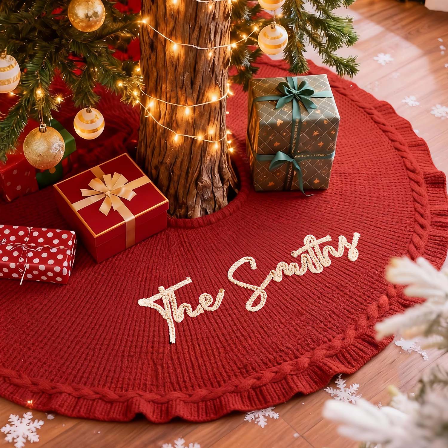 Custom Name Christmas Tree Skirt Family Christmas Tree Skirts Custom House Warming Gift Christmas Home Decor Christmas Decorations - soufeelmy