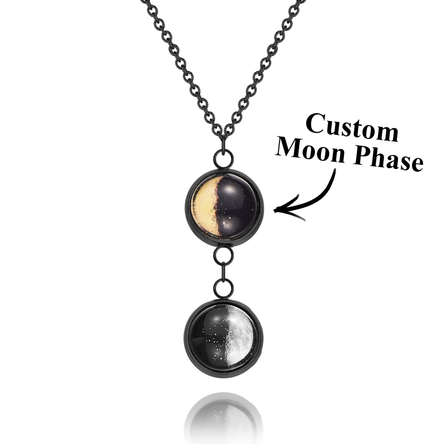 Custom Double Moon Phase Necklace Luminous Necklace Gift for Her - soufeelmy