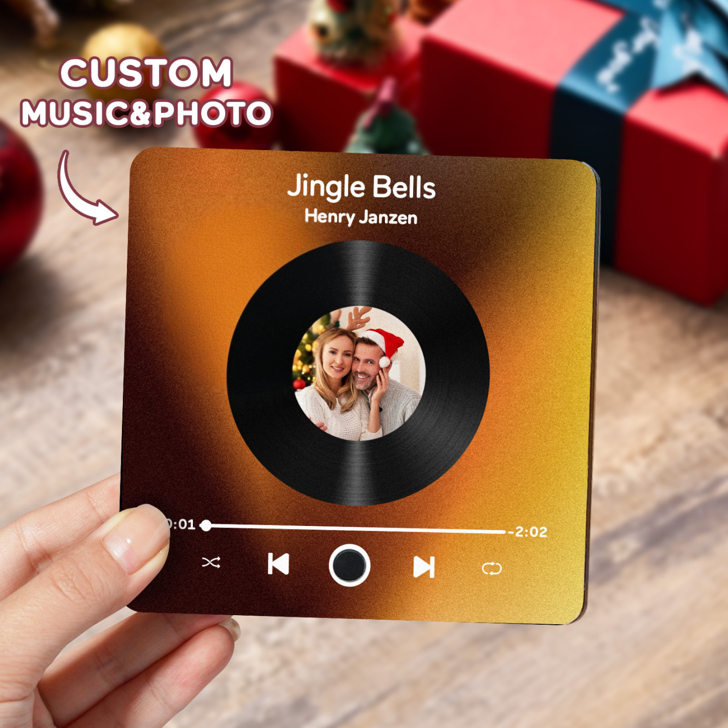 Customized Album Fridge Magnet Personalized Music Fridge Magnet Can Play Songs Christmas Gifts Family Gifts