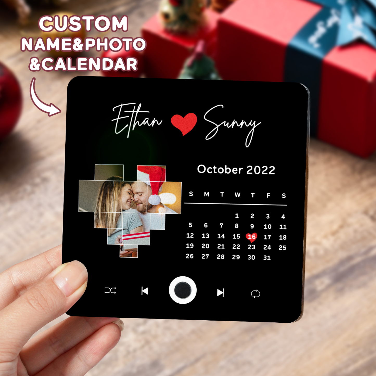 Customized Album Fridge Magnet Personalized Music Fridge Magnet Can Play Songs Christmas Gifts Family Gifts
