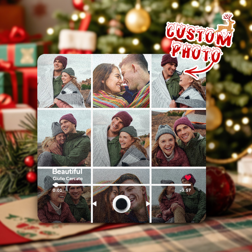 Customized Multiple Photo Music Fridge Magnet Can Play Songs and Adjust Volume Personalised Photo Fridge Magnet Christmas Gifts - soufeelmy