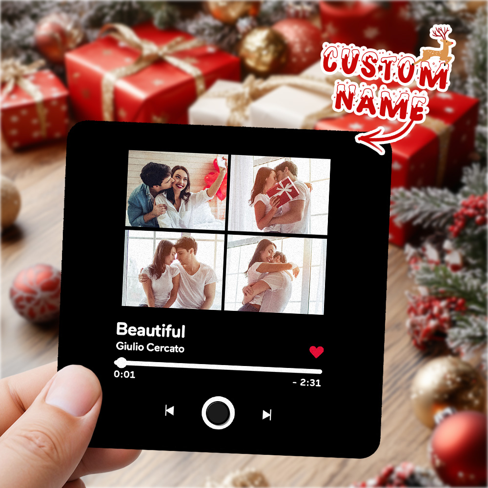 Customized Music Fridge Magnet Personalised Multiple Photo Fridge Magnet Can Play Songs Christmas Gifts - soufeelmy