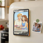 Custom Cartoon Photo Glitter Acrylic Fridge Magnet Poke Card Style Personalized Gift