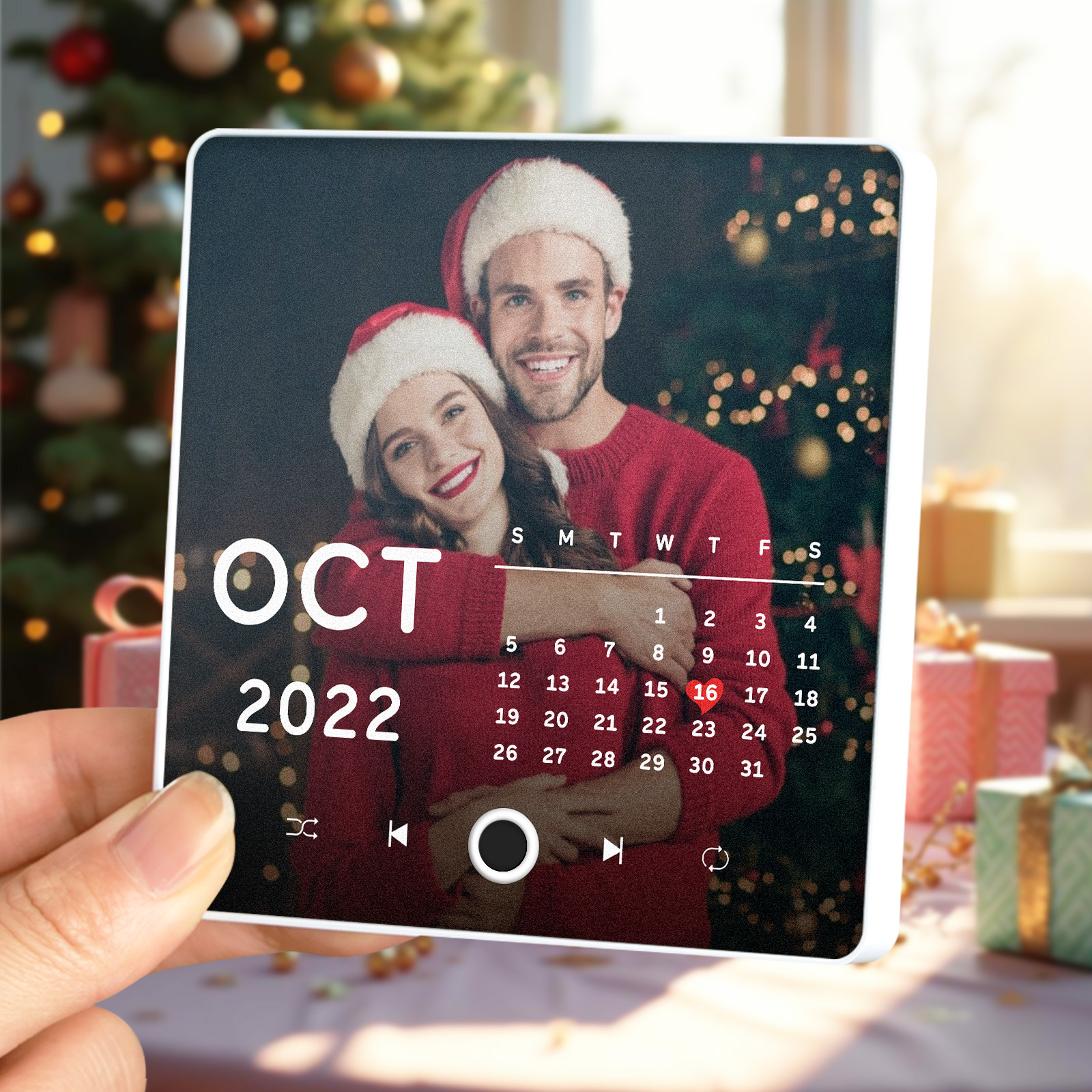 Personalized Photo Calendar Music Fridge Magnet Anniversary Gift Custom Music Magnets Can Play Songs Christmas Gifts - soufeelmy