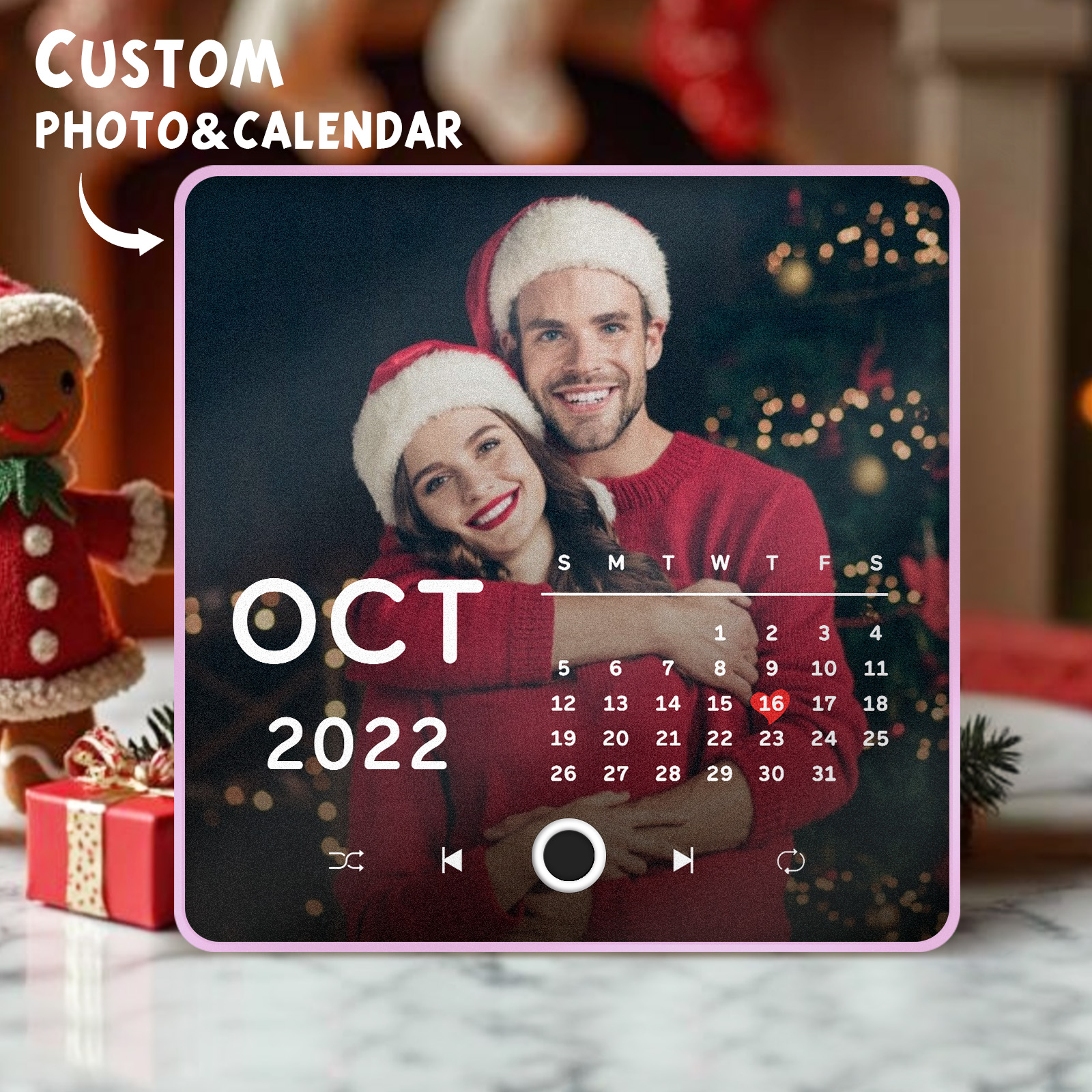 Personalized Photo Calendar Music Fridge Magnet Anniversary Gift Custom Music Magnets Can Play Songs Christmas Gifts - soufeelmy