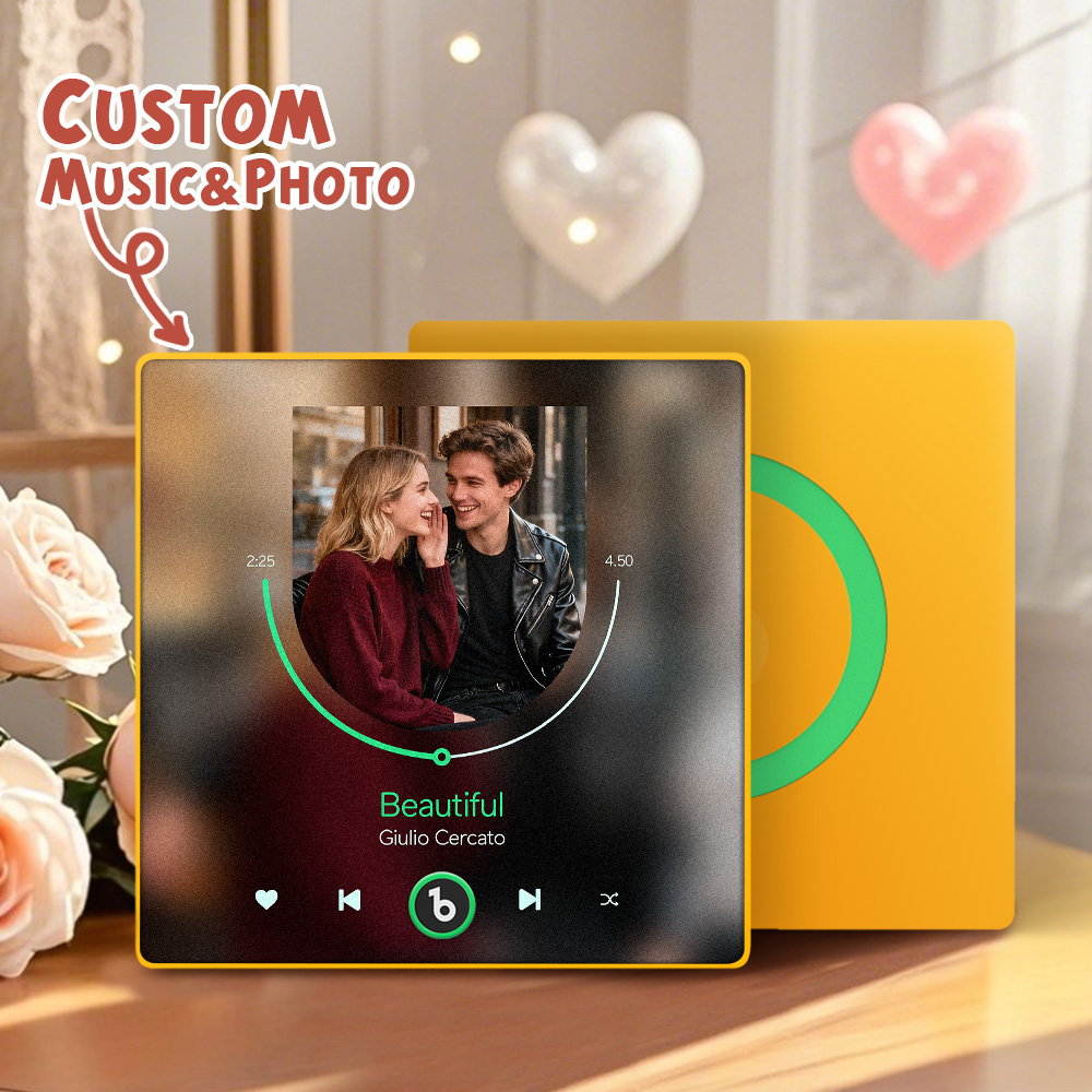 Custom Music Fridge Magnet Music Player Colorful Frame Album Fridge Magnet Music Wall Photo Sticker Music Movement That Can Be Played Christmas Gifts - soufeelmy