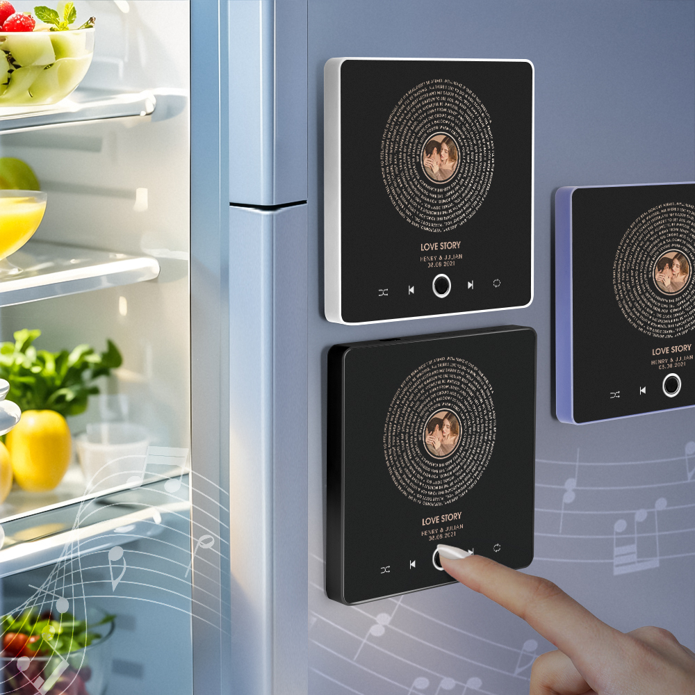 Custom Music Fridge Magnet Lyrics Photo Music Wall Photo Refrigerator Sticker Music Movement That Can Be Played Without Cell Phone - soufeelmy