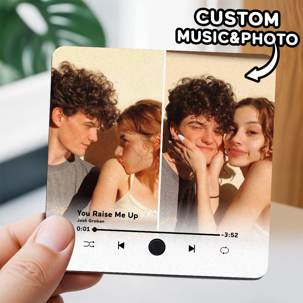 Personalized Two Photo Music Fridge Magnet Pro The Best Anniversary Gift Can Be Played Music Fridge Magnet For Her - soufeelmy