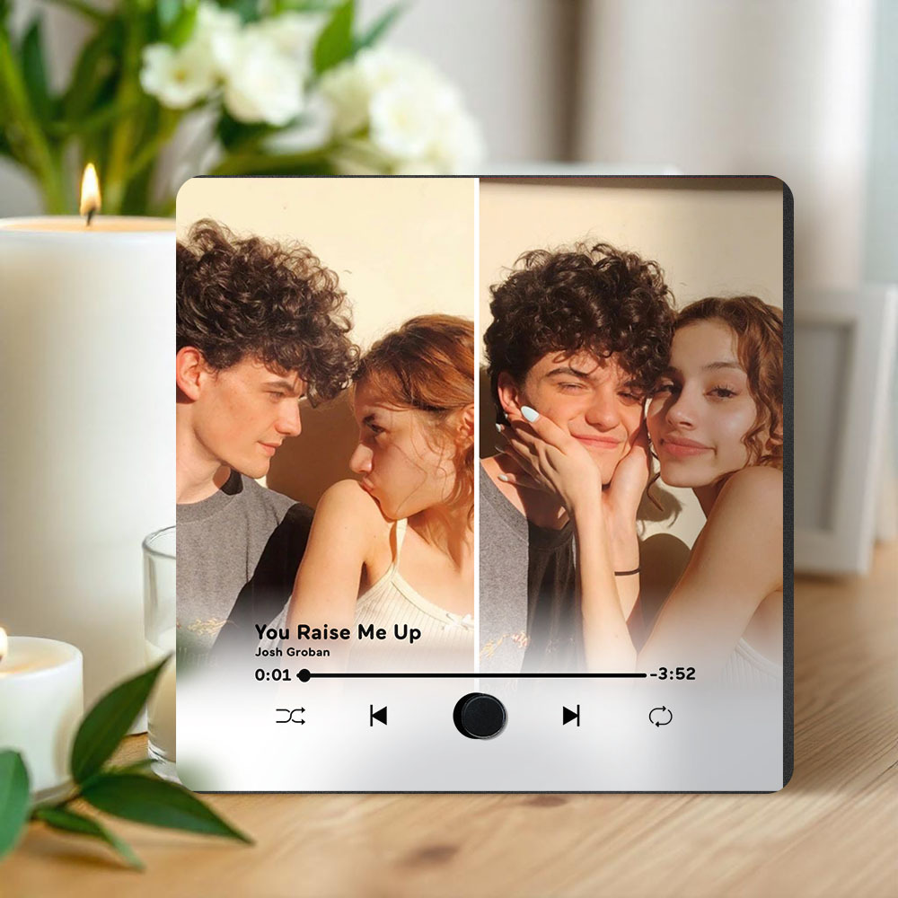 Personalized Two Photo Music Fridge Magnet Pro The Best Anniversary Gift Can Be Played Music Fridge Magnet For Her - soufeelmy