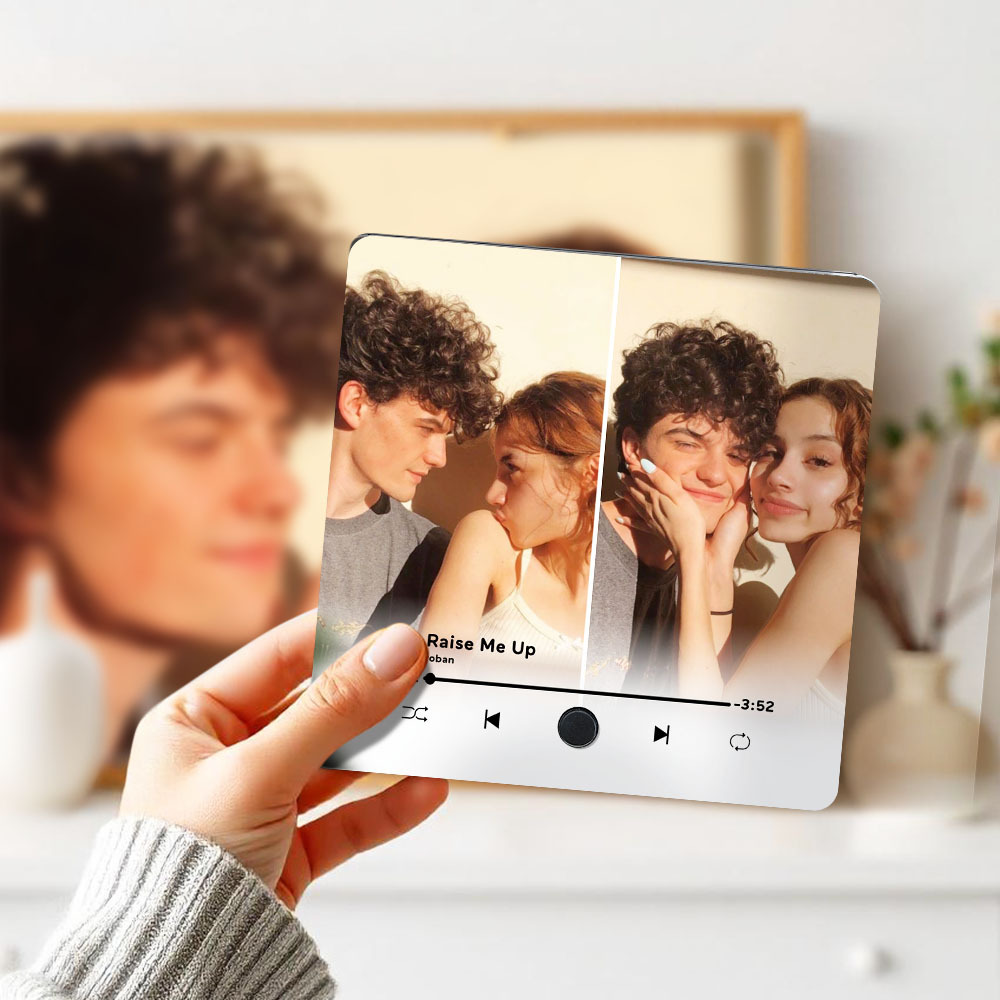 Personalized Two Photo Music Fridge Magnet Pro The Best Anniversary Gift Can Be Played Music Fridge Magnet For Her - soufeelmy