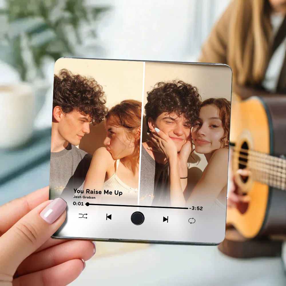 Personalized Two Photo Music Fridge Magnet Pro The Best Anniversary Gift Can Be Played Music Fridge Magnet For Her - soufeelmy
