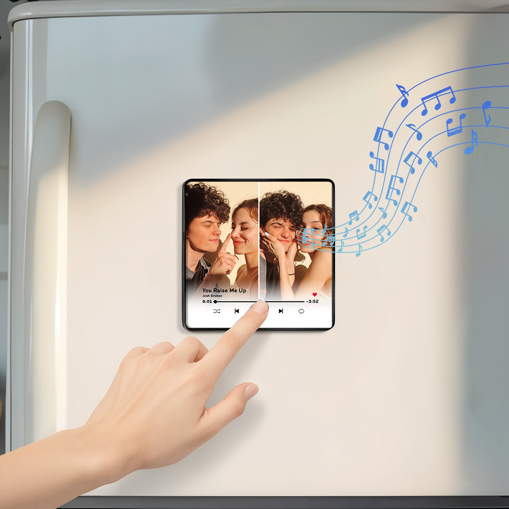 Personalized Two Photo Music Fridge Magnet Pro The Best Anniversary Gift Can Be Played Music Fridge Magnet For Her - soufeelmy
