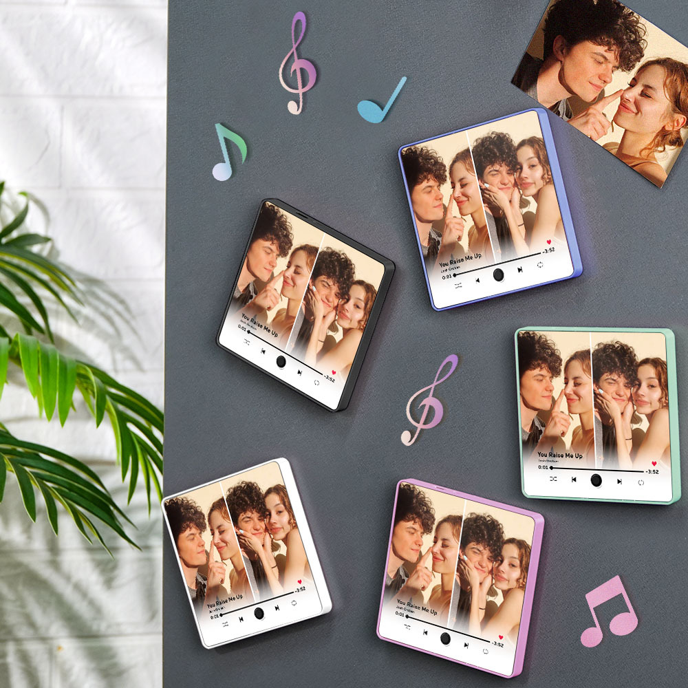 Personalized Two Photo Music Fridge Magnet Pro The Best Anniversary Gift Can Be Played Music Fridge Magnet For Her - soufeelmy