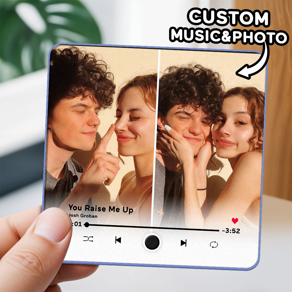 Personalized Two Photo Music Fridge Magnet Pro The Best Anniversary Gift Can Be Played Music Fridge Magnet For Her - soufeelmy