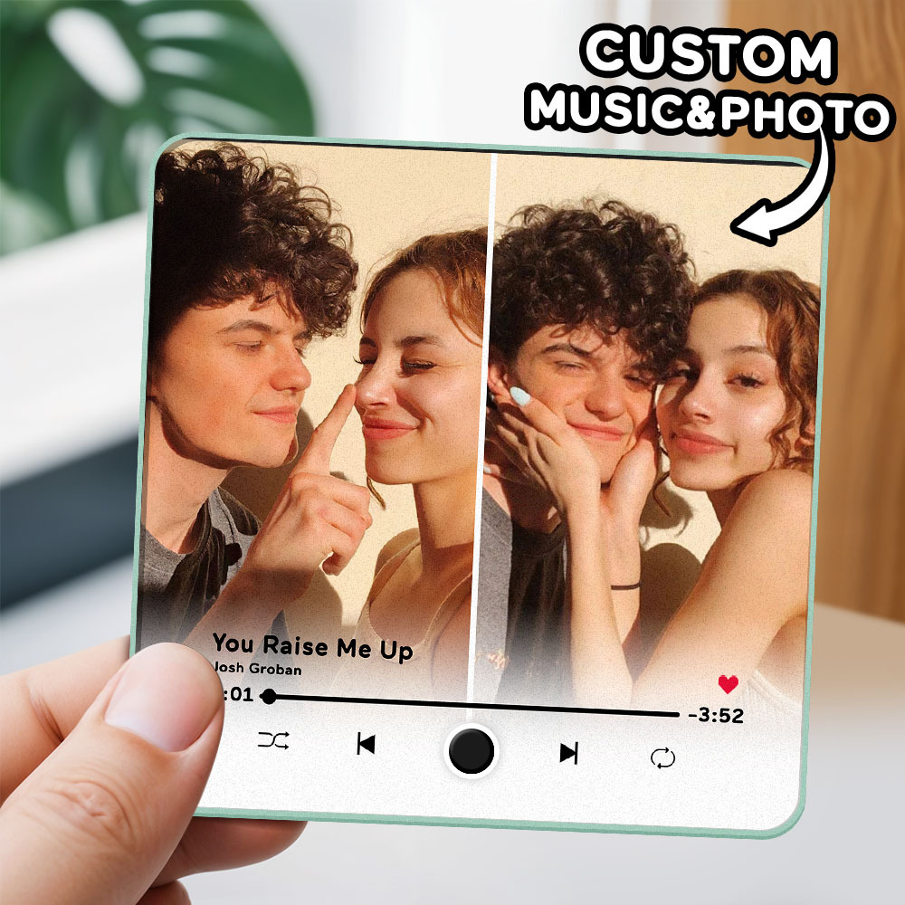Personalized Two Photo Music Fridge Magnet Pro The Best Anniversary Gift Can Be Played Music Fridge Magnet For Her - soufeelmy
