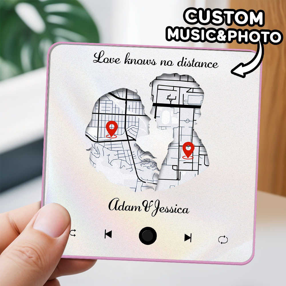 Personalized Music Fridge Magnet Map Long Distance Relationship Gift The Best Anniversary Gift Can Be Played Music Fridge Magnet For Her - soufeelmy
