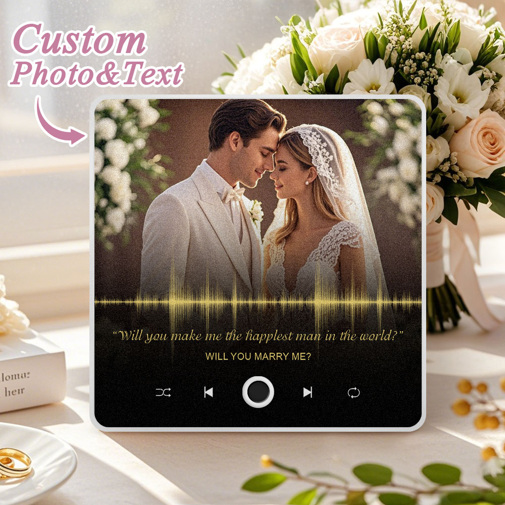 Custom Photo & Audio Fridge Magnet Capture Life's Beautiful Moment Perfect Proposal Wedding Gifts - soufeelmy