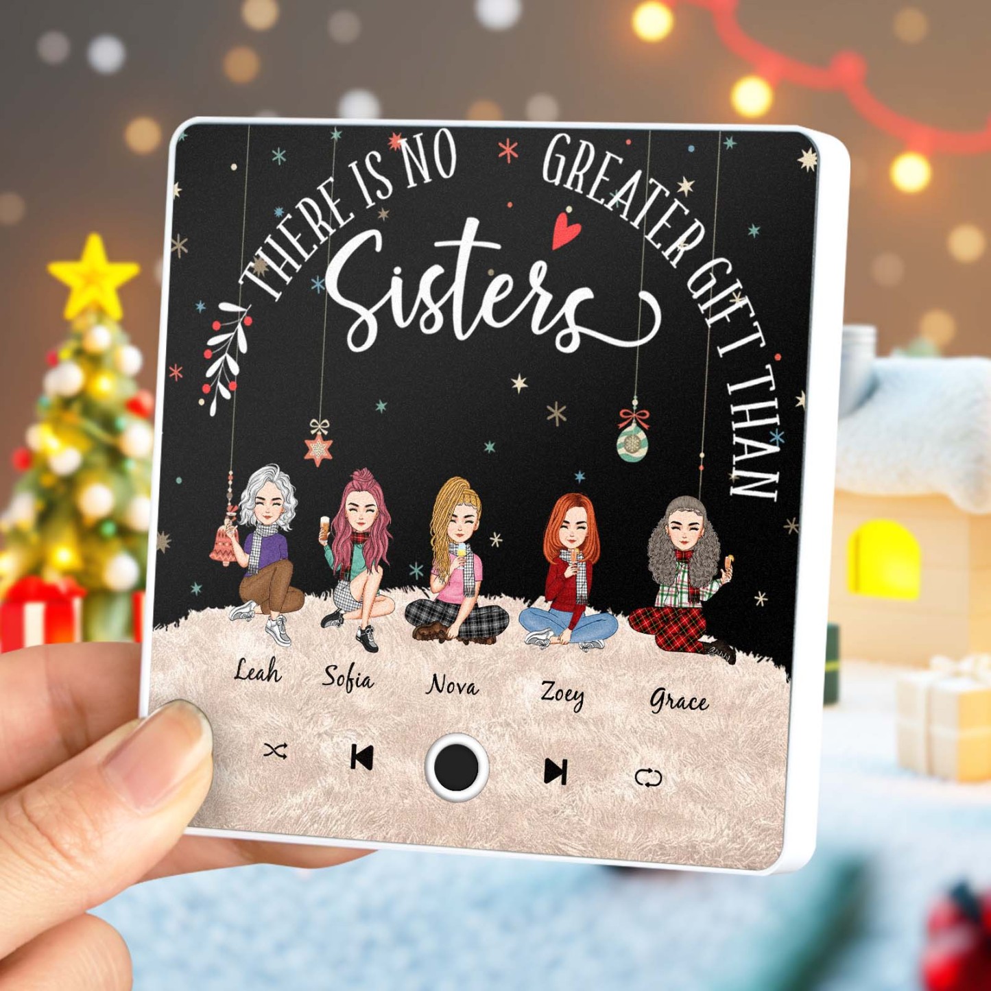 Custom Christmas Portrait Personalized Music Fridge Magnet Merry Christmas Magnets Can Play Songs Christmas Gift Family Gifts - soufeelmy