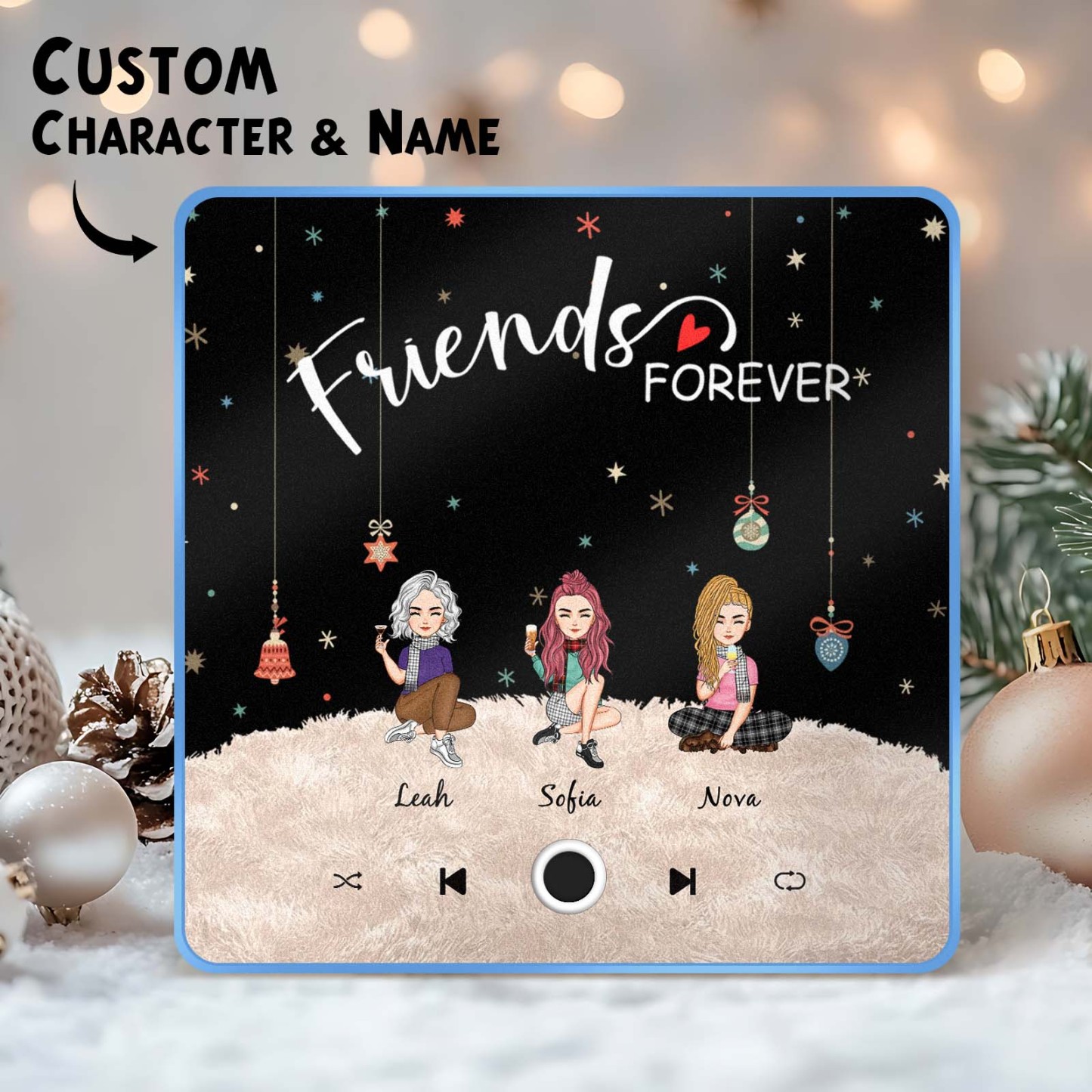Custom Christmas Portrait Personalized Music Fridge Magnet Merry Christmas Magnets Can Play Songs Christmas Gift Family Gifts - soufeelmy