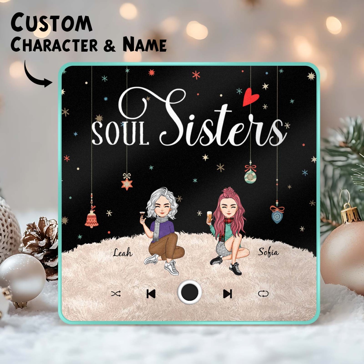 Custom Christmas Portrait Personalized Music Fridge Magnet Merry Christmas Magnets Can Play Songs Christmas Gift Family Gifts - soufeelmy