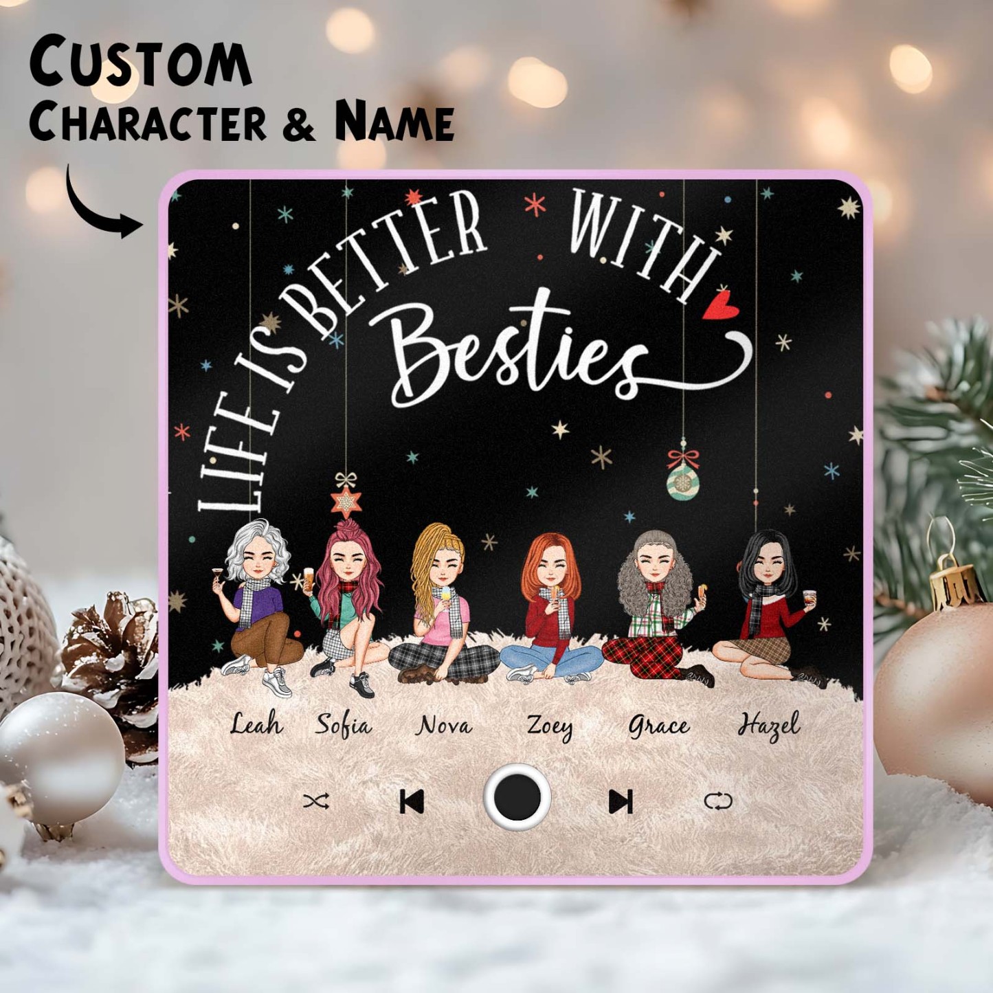Custom Christmas Portrait Personalized Music Fridge Magnet Merry Christmas Magnets Can Play Songs Christmas Gift Family Gifts - soufeelmy