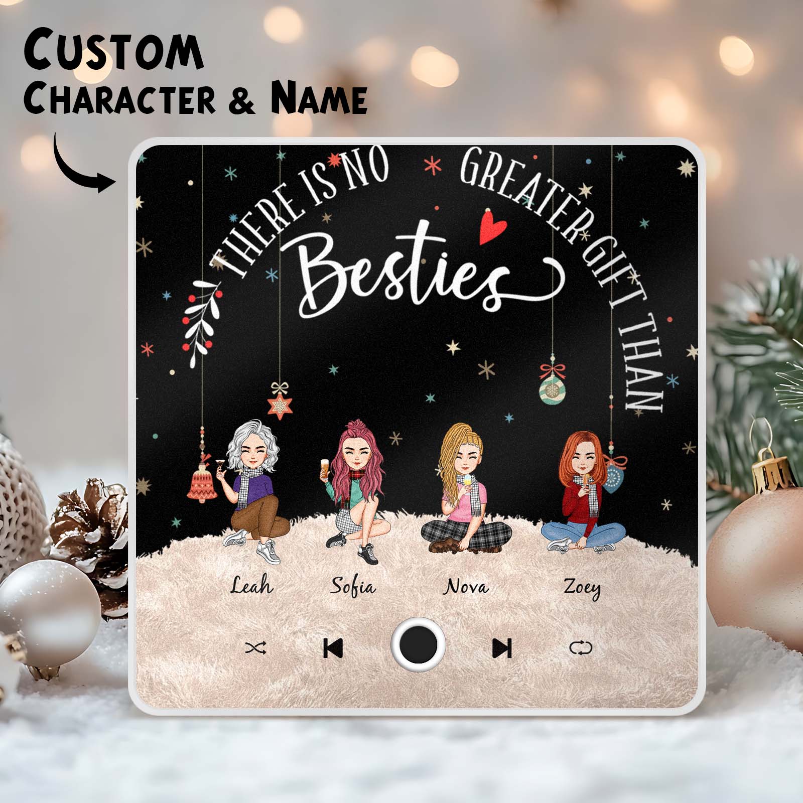 Custom Christmas Portrait Personalized Music Fridge Magnet Merry Christmas Magnets Can Play Songs Christmas Gift Family Gifts - soufeelmy