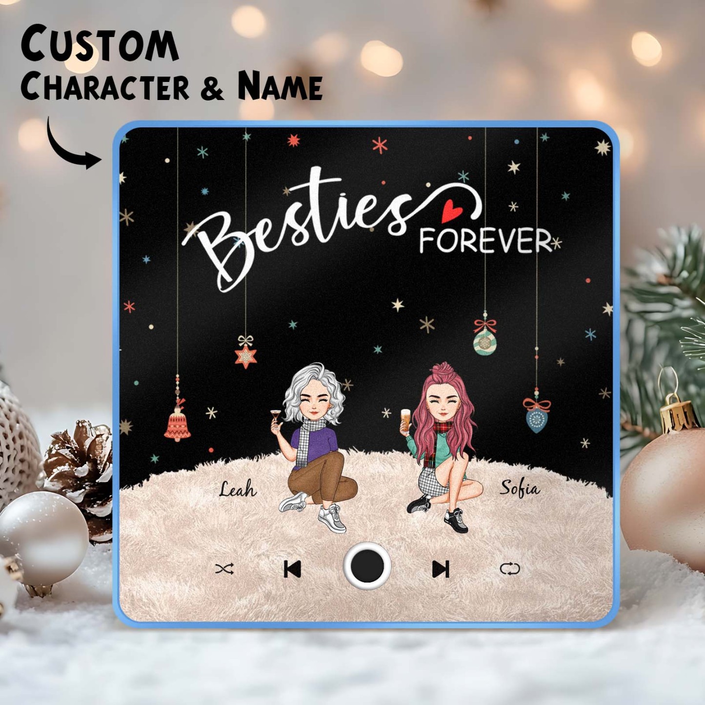 Custom Christmas Portrait Personalized Music Fridge Magnet Merry Christmas Magnets Can Play Songs Christmas Gift Family Gifts - soufeelmy